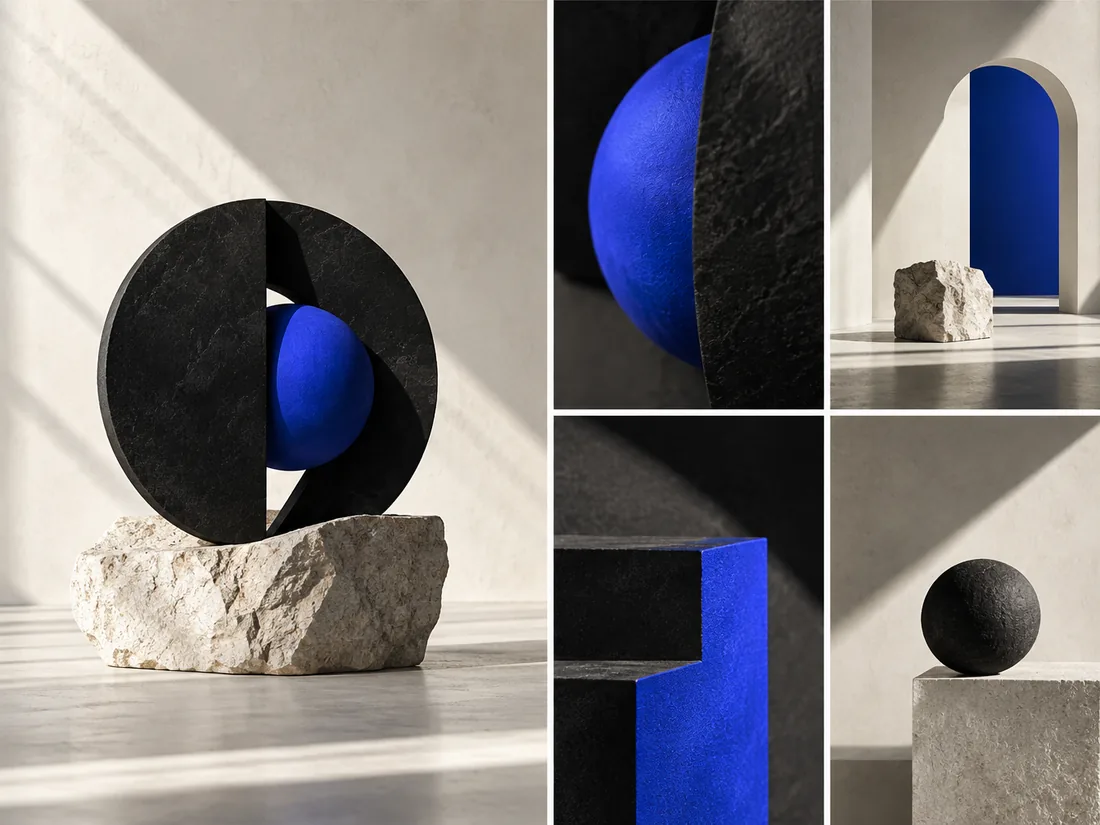 Conceptual studio image of controlled variations from a single campaign form.